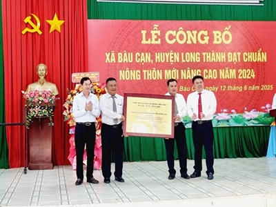 Lễ Công bố “Xã Bàu Cạn đạt chuẩn nông thôn mới nâng cao năm 2024”